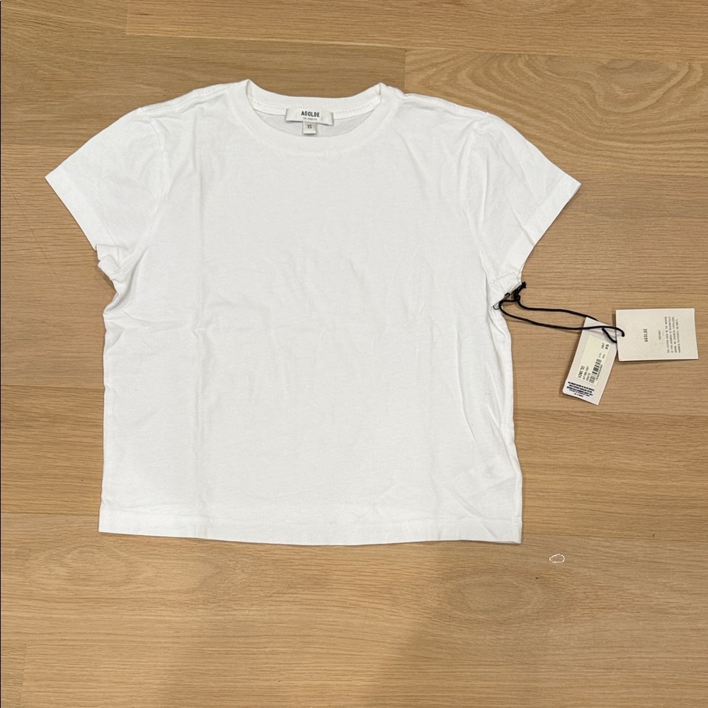 NWT Agolde Adine Shrunken White Tee